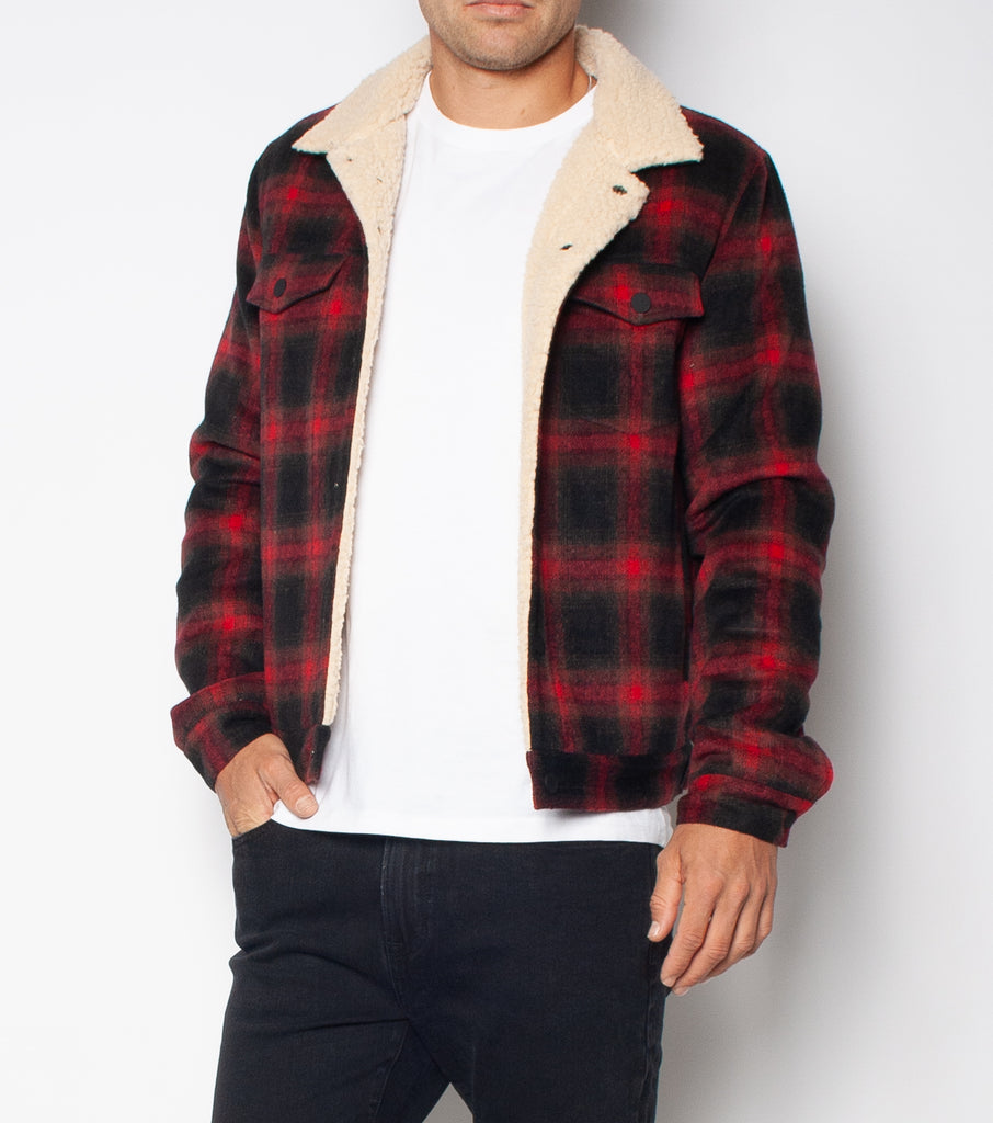 *Sample* LORRY LUMBER JACKET - RED BLACK PLAID CHECK- M