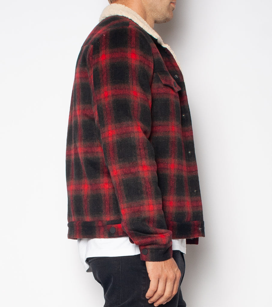 *Sample* LORRY LUMBER JACKET - RED BLACK PLAID CHECK- M