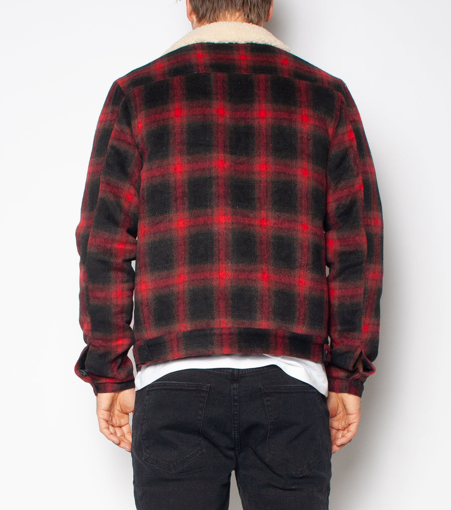 *Sample* LORRY LUMBER JACKET - RED BLACK PLAID CHECK- M