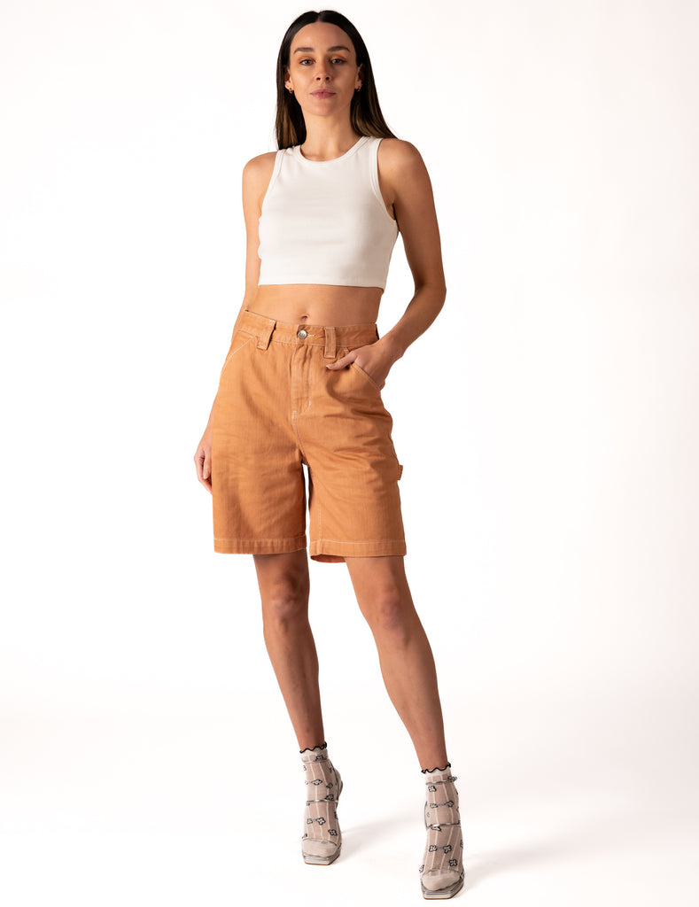 HI CARPENTER SHORT -TAN - 90S HIGH WAISTED SHORTS - ZGY