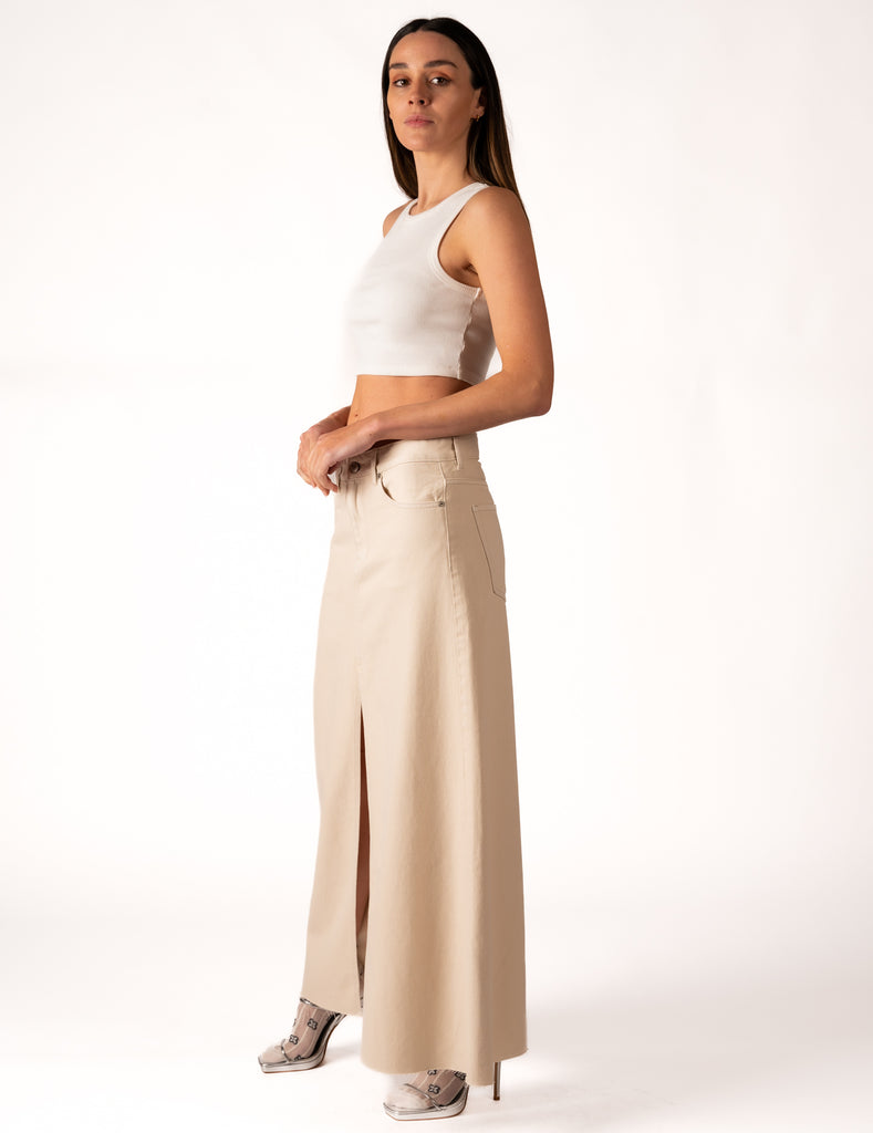 Sweeper Maxi Skirt - Moonstone - Denim maxi skirt - ZGY