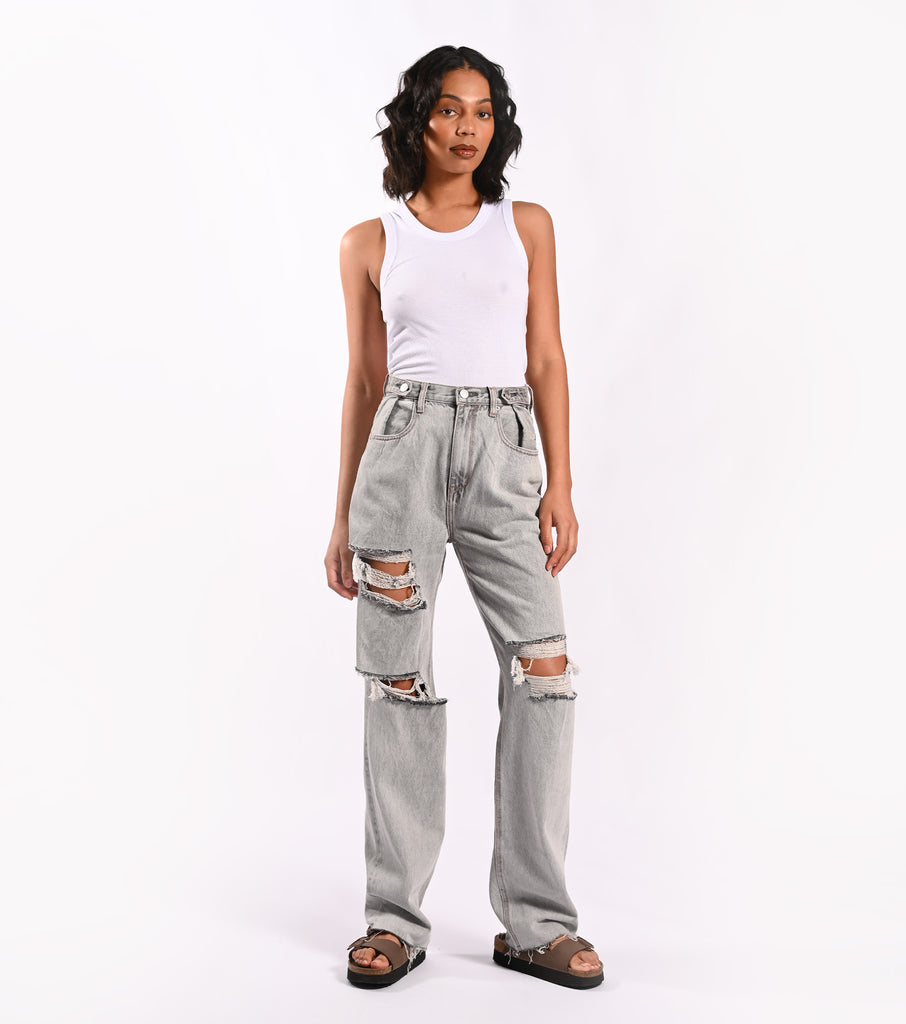 Hi & Loose Jean - GREY STONE TRASH - Ziggy Denim