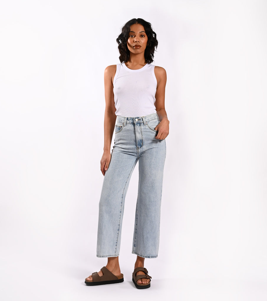 Hi Mum Wide Crop Jean - Bahama Blue - Ziggy Denim