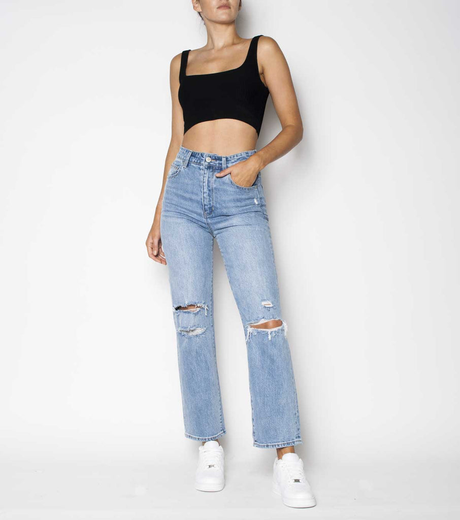 HI MUM STRAIGHT JEANS - FORVER BLUE TRASH - Ziggy Denim