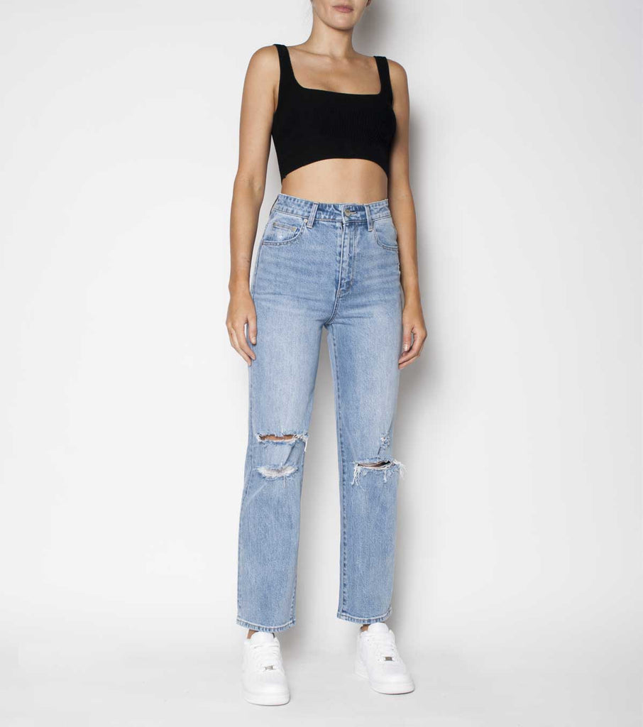 HI MUM STRAIGHT JEANS - FORVER BLUE TRASH - Ziggy Denim